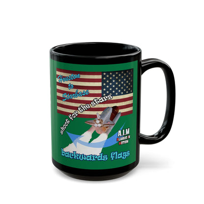 shoot for the stars - Black Mug (dark green)