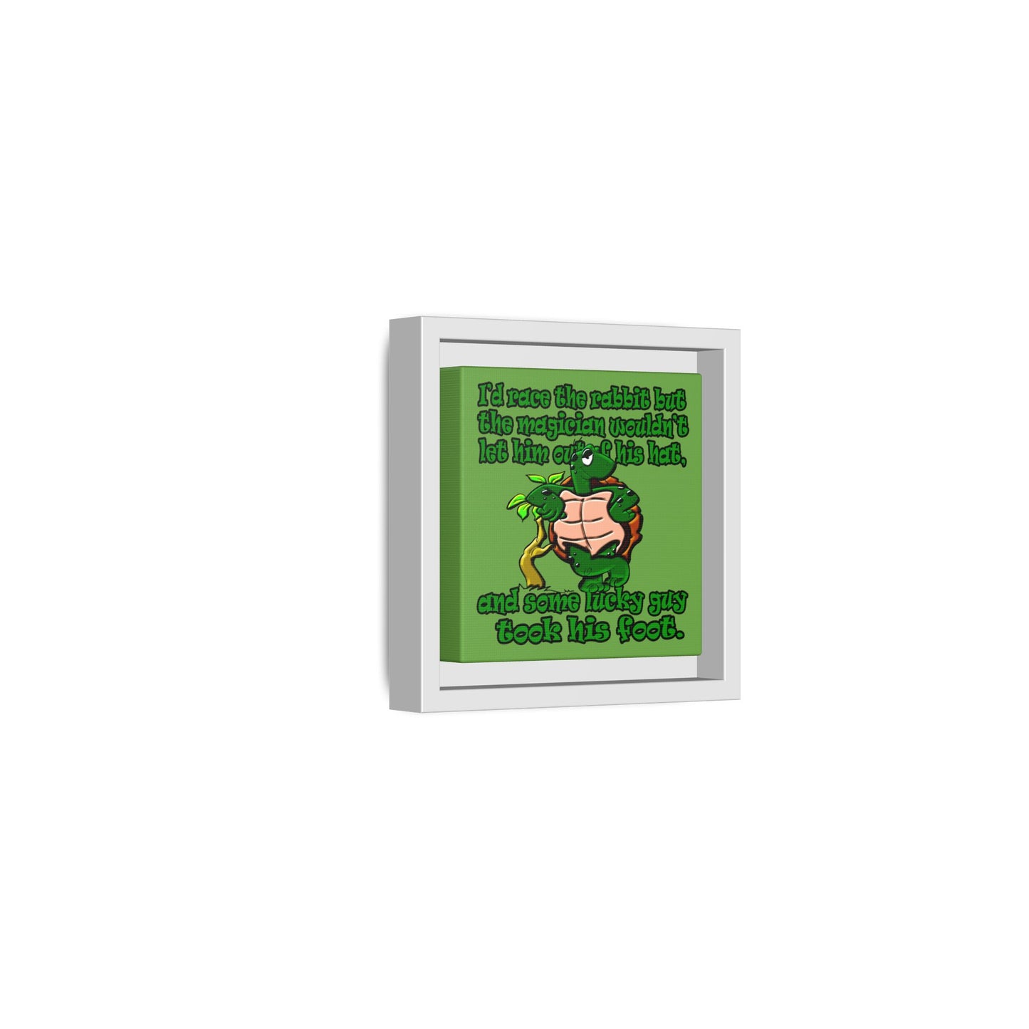 turtle race - framed canvas art (green)