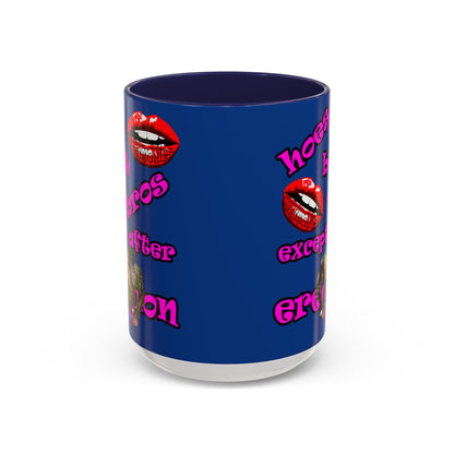 hoes b4 bros - Accent Mug (dark blue)
