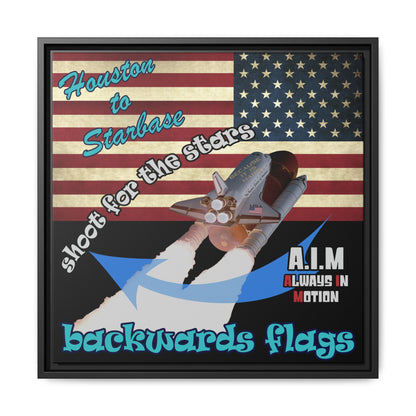 shoot for the stars - framed canvas art (black)