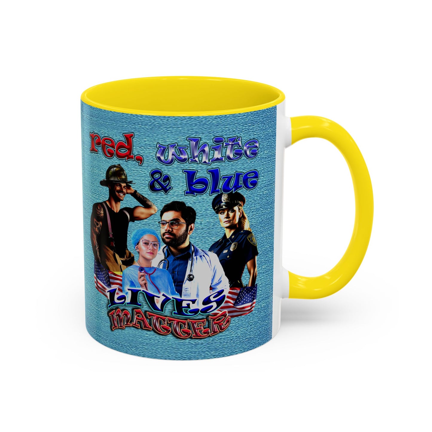 rw&b lives matter - Accent Mug (faded blue)