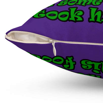turtle race - Spun Polyester Square Pillow - (purple)