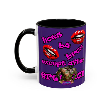 hoes b4 bros - Accent Mug (purple)