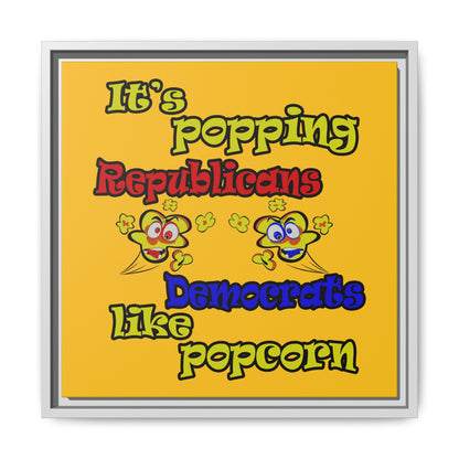 popping like popcorn - framed canvas art (yellow)