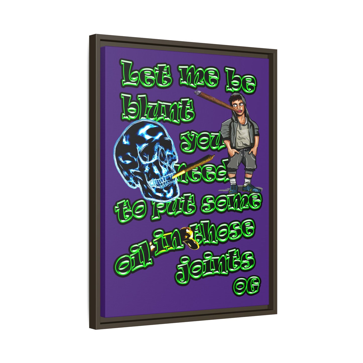 og - framed canvas art (purple)