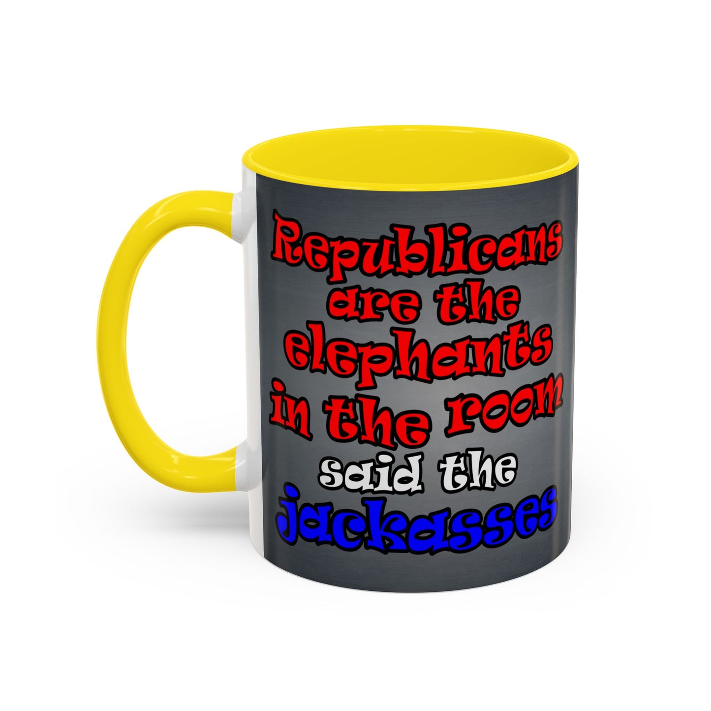 donkeys and elephants - Accent Mug (grey-light grey)