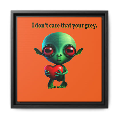 I don't care that your grey - framed canvas art (orange)