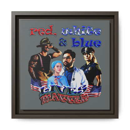 rw&b lives matter - framed canvas art (dark grey)