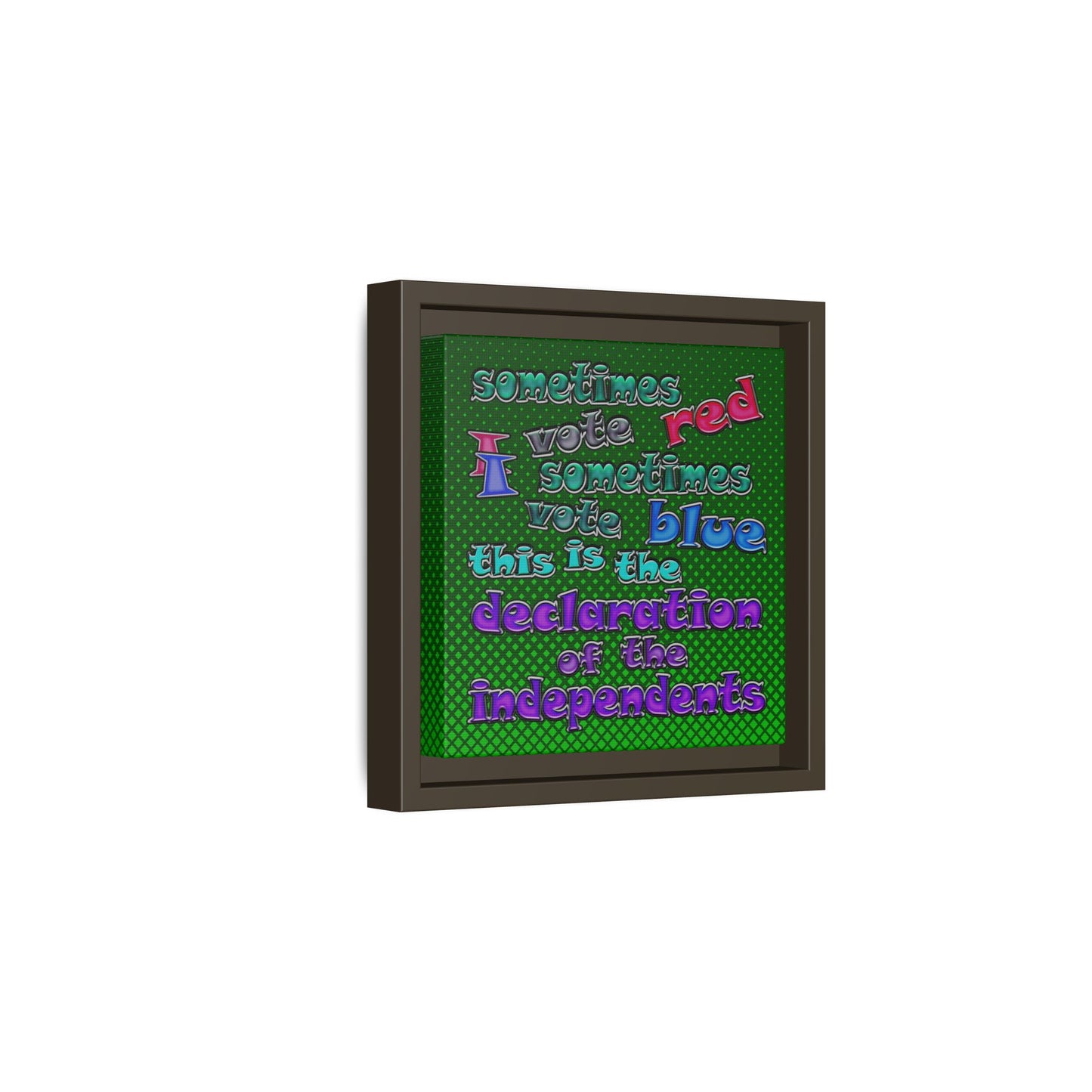 declaration of the independents - framed canvas art (logo green)