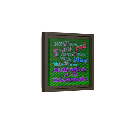 declaration of the independents - framed canvas art (logo green)