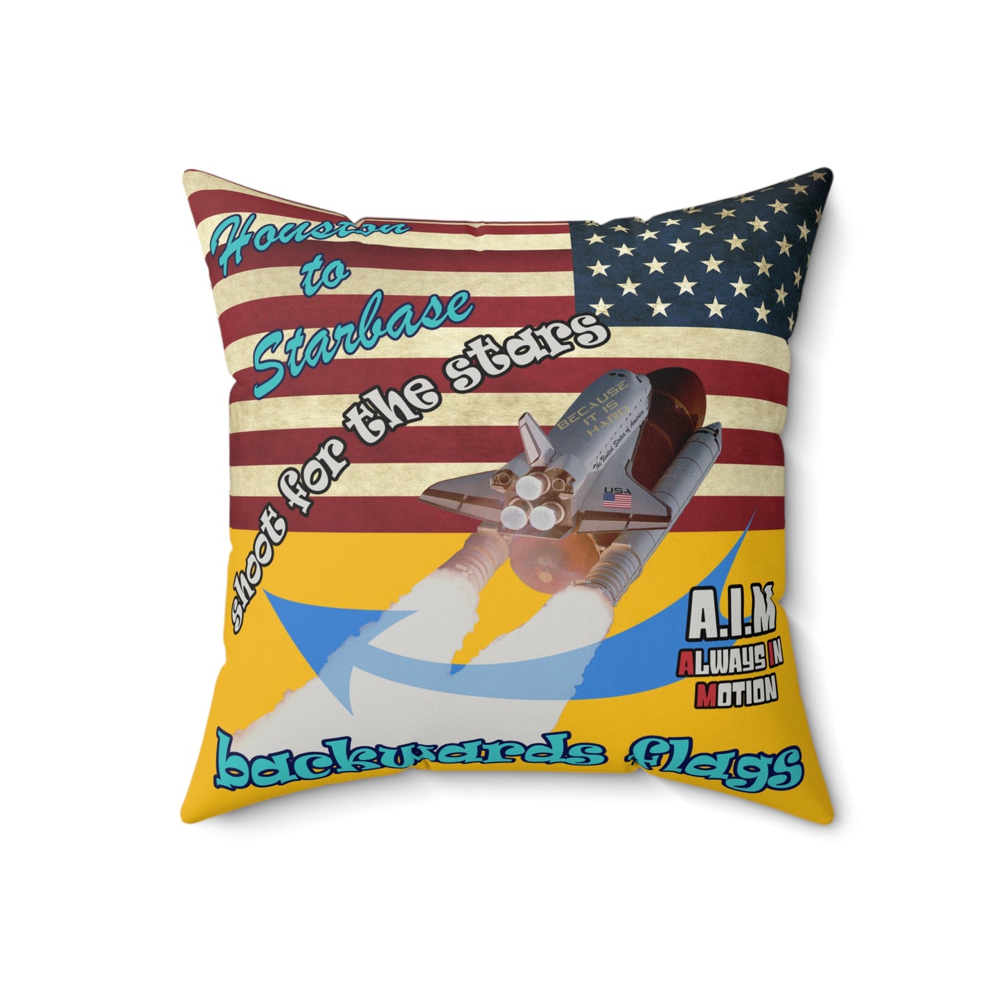 shoot for the stars - Faux Suede Square Pillow - (yellow)