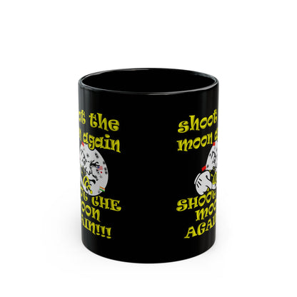 shoot the moon again - Black Mug (purple-pink wave)