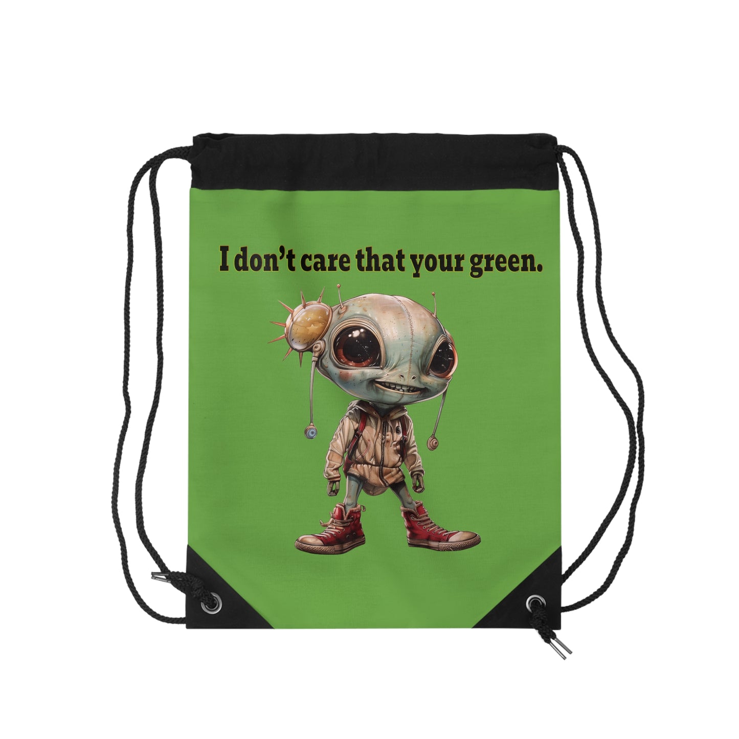 I don't care that your grey - Drawstring Bag (green)