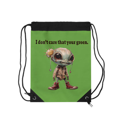I don't care that your grey - Drawstring Bag (green)