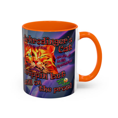 schrodinger's cat - Accent Mug (grey-pink wave)