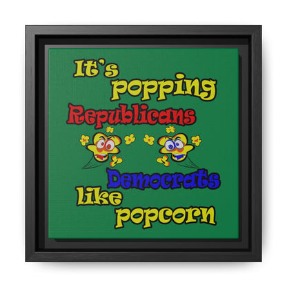 popping like popcorn - framed canvas art (dark green)