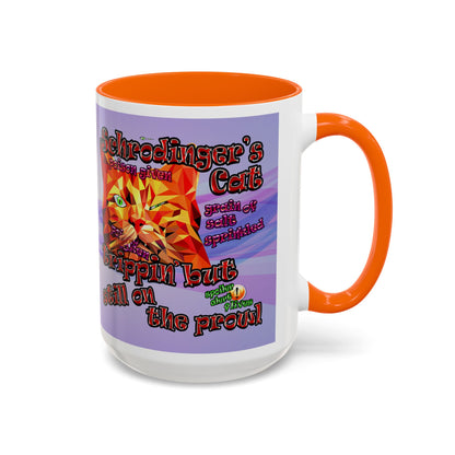 schrodinger's cat - Accent Mug (light blue-pink wave)