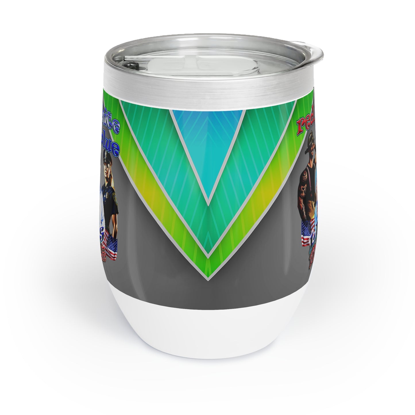 rw&b lives matter - Chill Wine Tumbler (rainbow split)