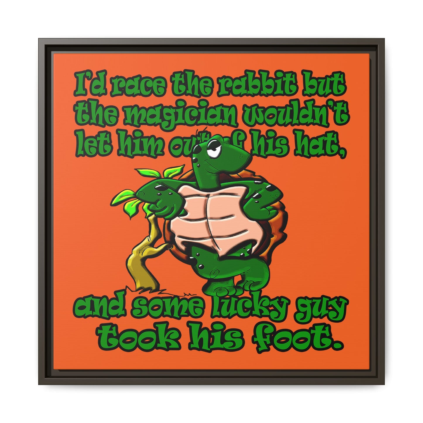 turtle race - framed canvas art (orange)