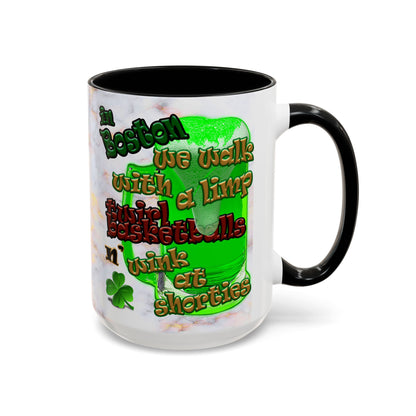 celtics logo - Accent Mug (white marble)