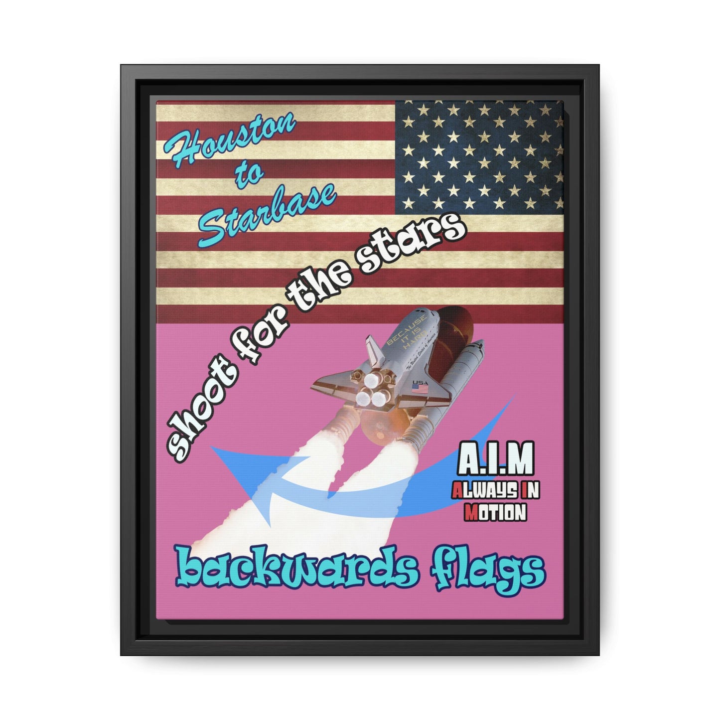 shoot for the stars - framed canvas art (light pink)