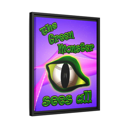 green monster - framed canvas art (purple-pink wave)