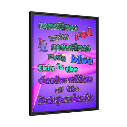 declaration of the independents - framed canvas art (purple-pink wave)