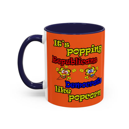 popping like popcorn - Accent Mug (orange)