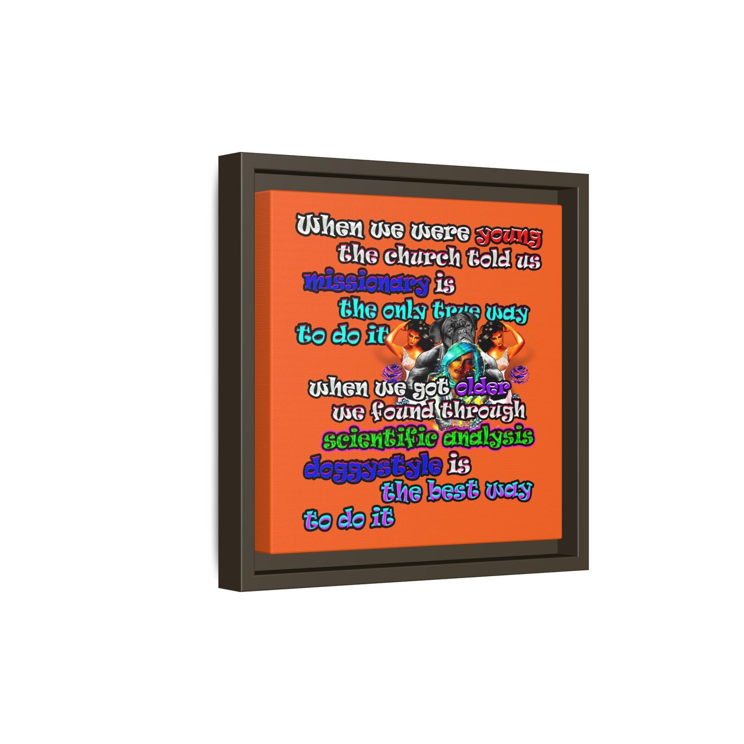 doggystyle - framed canvas art (orange)