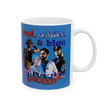 rw&b lives matter - White Mug (light blue-purple wave)