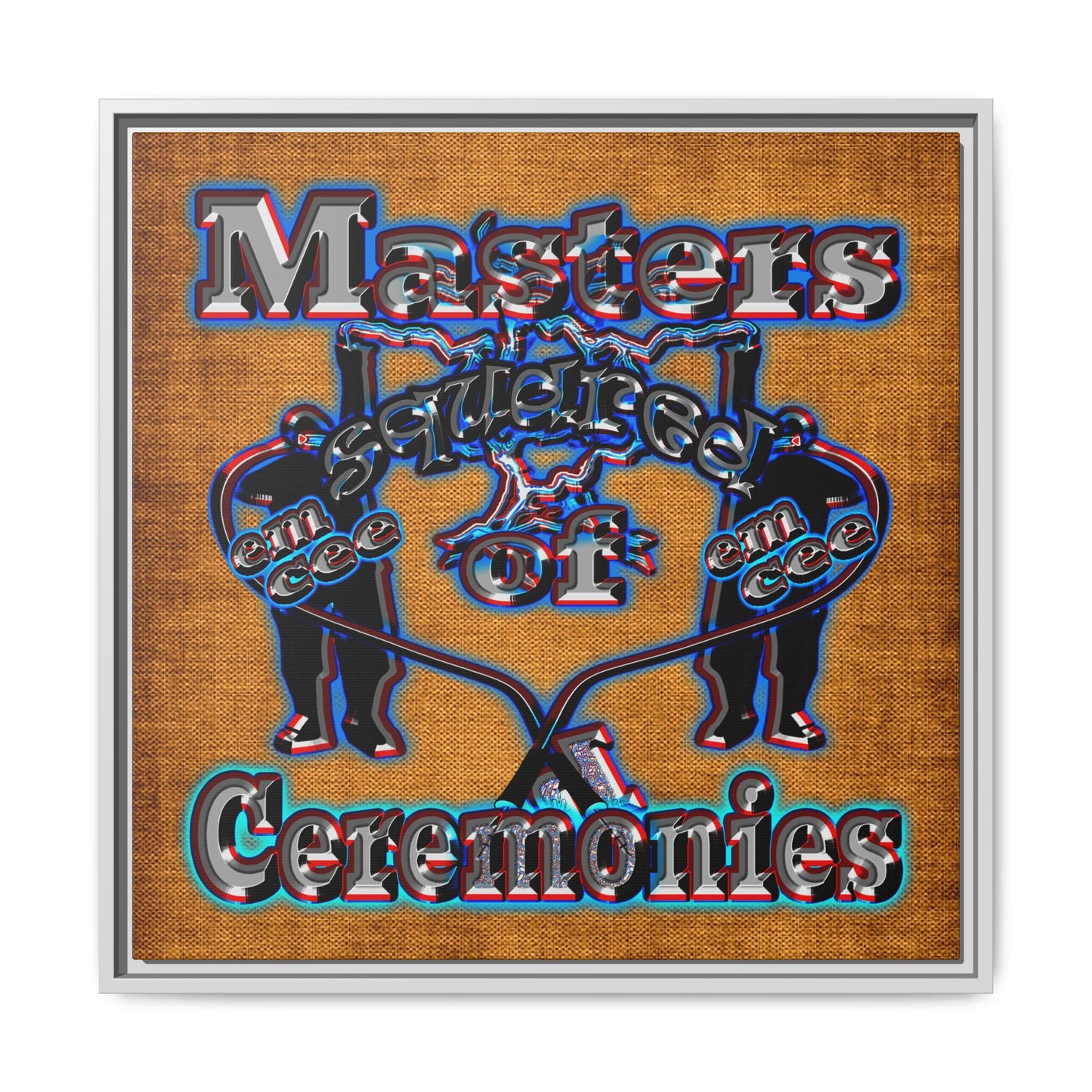 em cee squared - framed canvas art (brown papyrus)