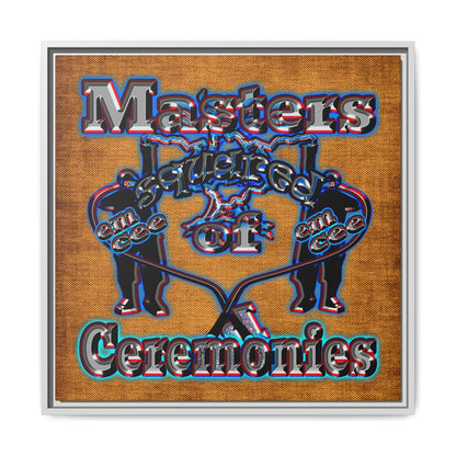 em cee squared - framed canvas art (brown papyrus)