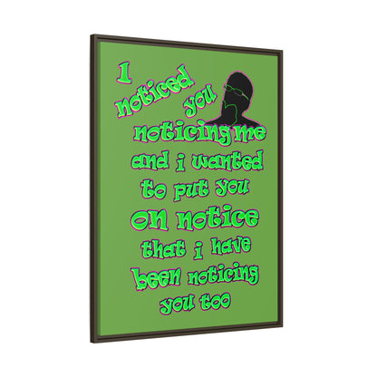 noticed you noticing - framed canvas art (green)