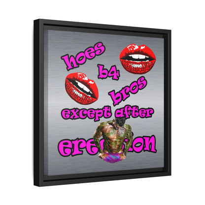 hoes b4 bros - framed canvas art (brushed nickel)
