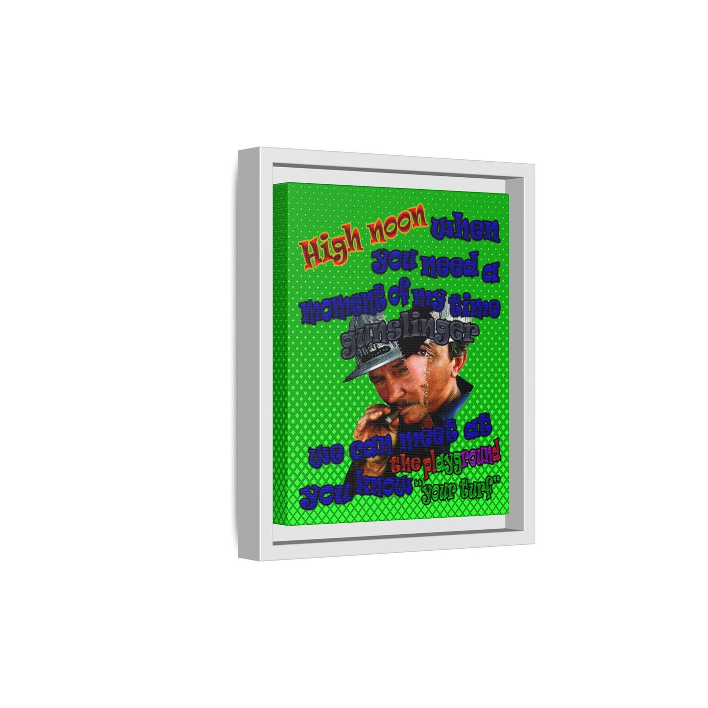 high noon - framed canvas art (logo green)
