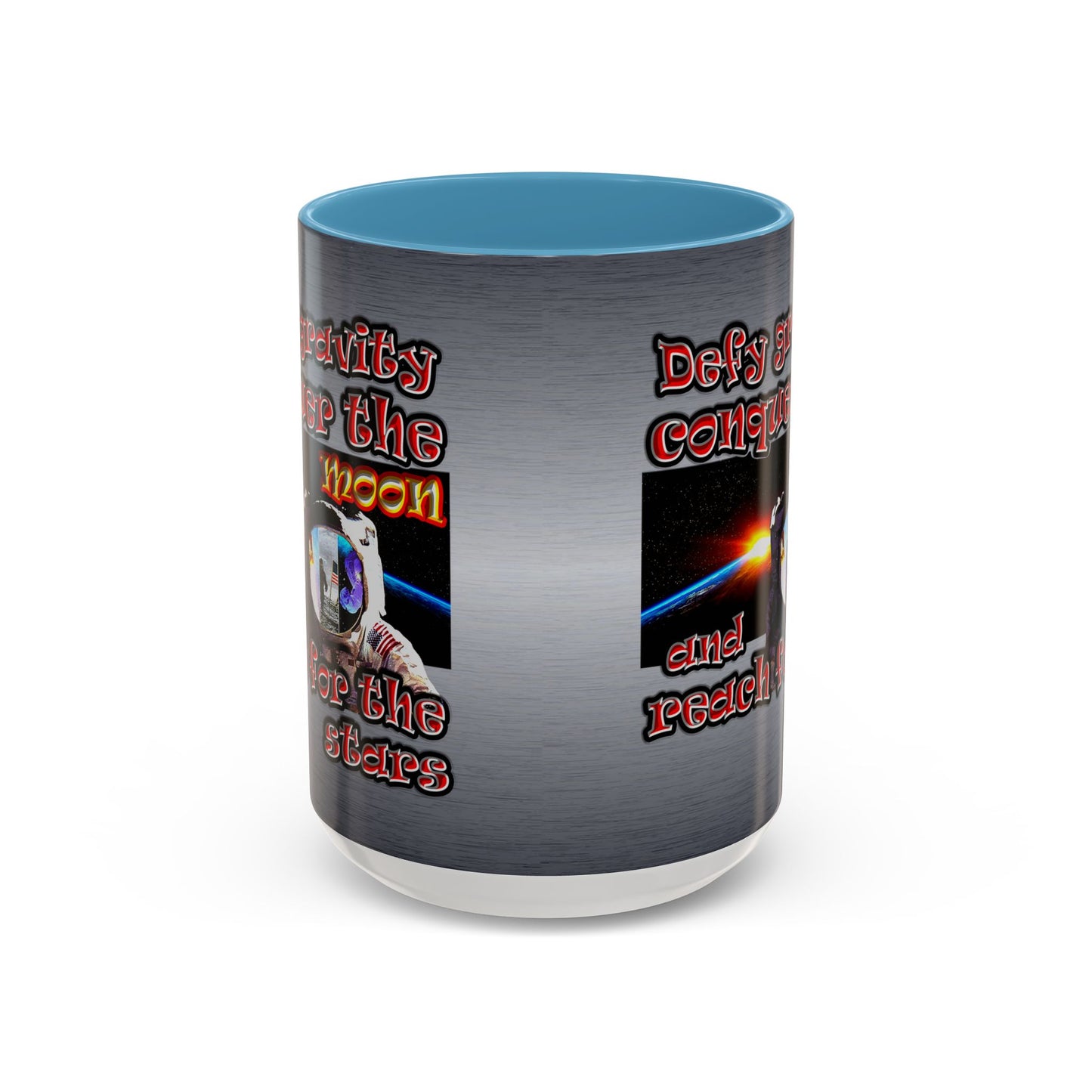 defy conquer reach - Accent Mug (brushed nickel)