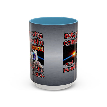 defy conquer reach - Accent Mug (brushed nickel)