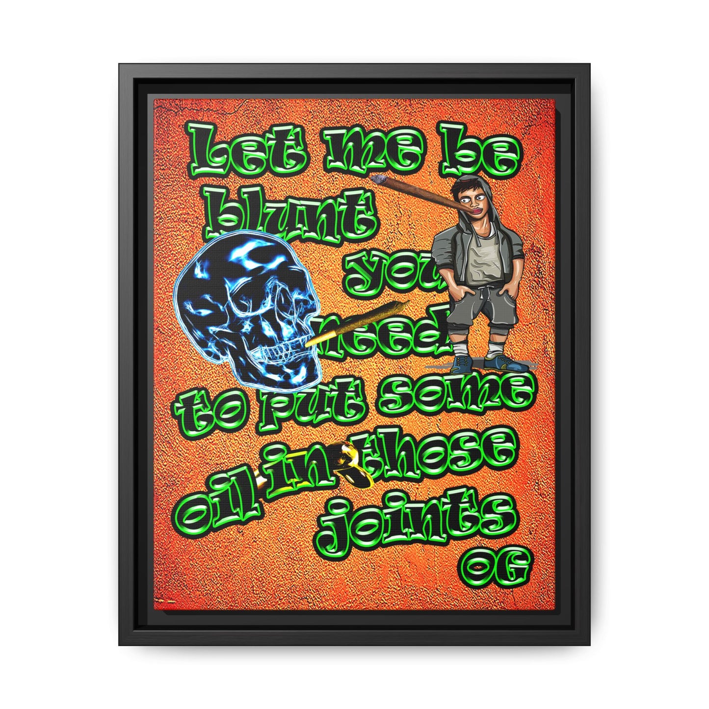 og - framed canvas art (burnt orange)