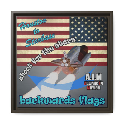 shoot for the stars - framed canvas art (grey-light grey)