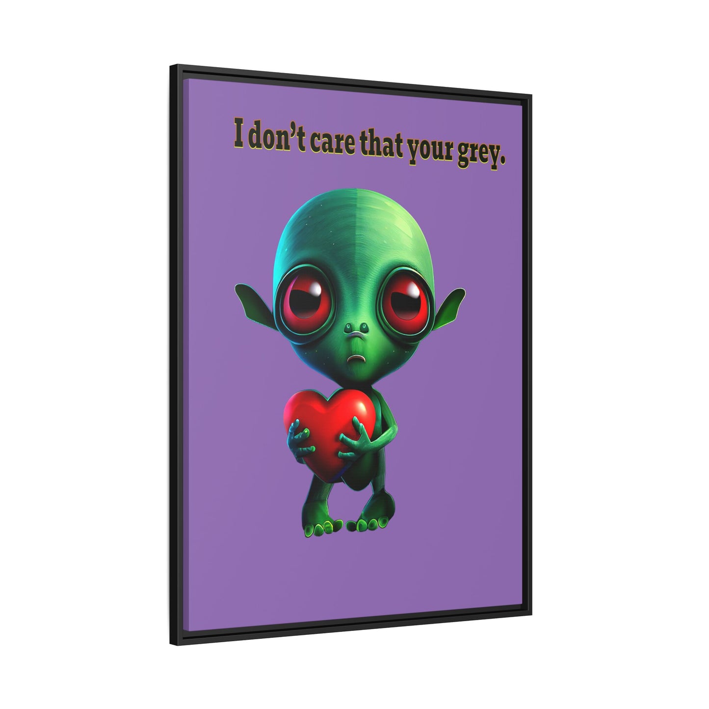 I don't care that your grey - framed canvas art (light purple)