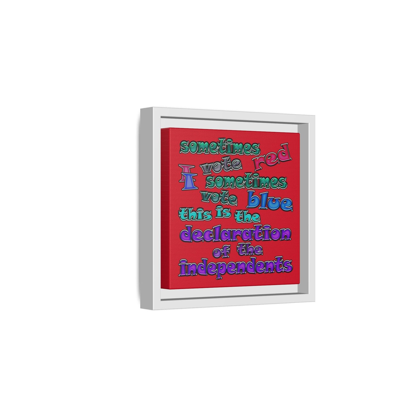 declaration of the independents - framed canvas art (dark red)