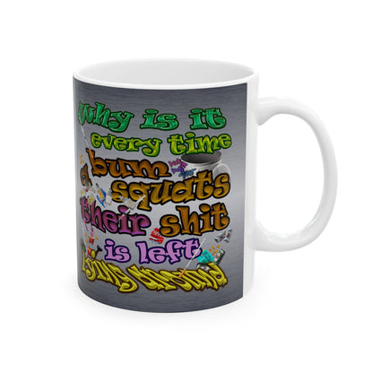 the bum's shit - White Mug (brushed nickel)