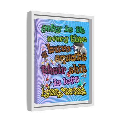 the bum's shit - framed canvas art (light blue-purple wave)