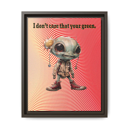 I don't care that your green - framed canvas art (yellow-orange wave)