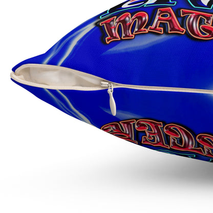 rw&b lives matter - Spun Polyester Square Pillow - (blue-white wave)