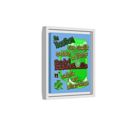celtics logo - framed canvas art (light blue)