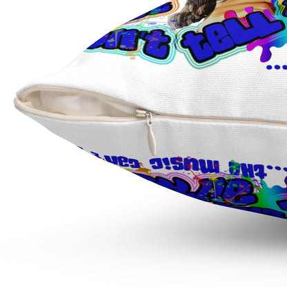drop the beat - Spun Polyester Square Pillow - (white)