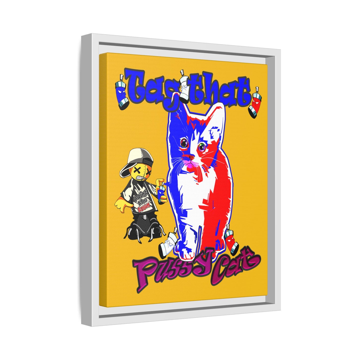 tag that - framed canvas art (yellow)