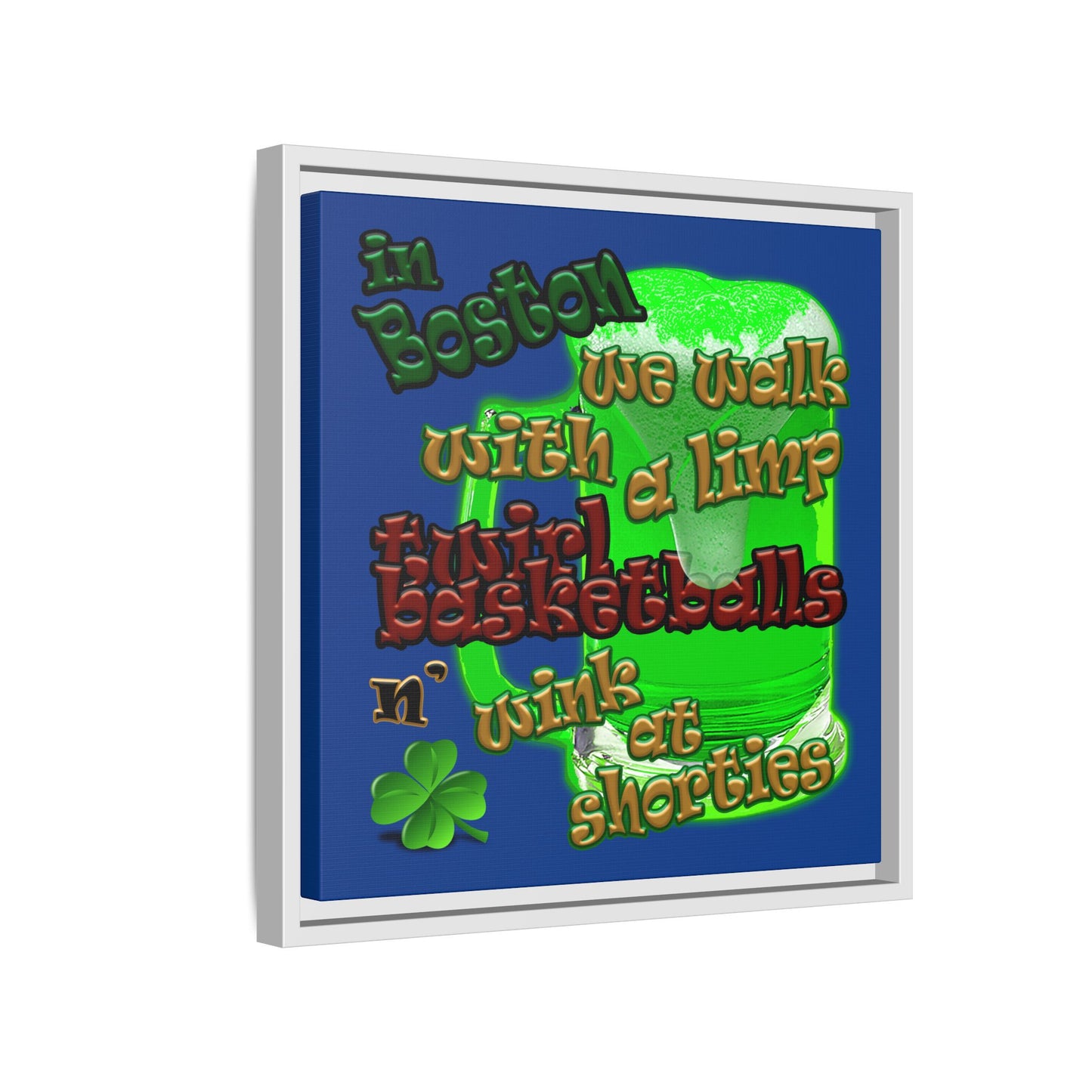 celtics logo - framed canvas art (dark blue)