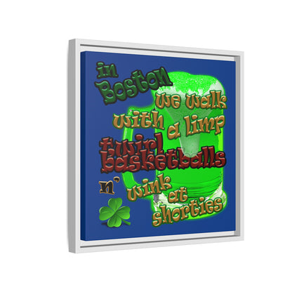 celtics logo - framed canvas art (dark blue)
